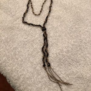 Free People black/ rustic gold layered necklace